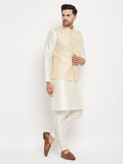 Men's Cream Silk Blend Jacket